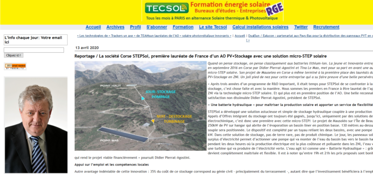Reportage TECSOL : STEPSol, première lauréate de France d’un AO PV+Stockage avec micro-STEP solaire